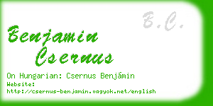 benjamin csernus business card
